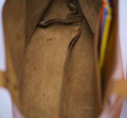 Leather Tote Bag With Compartments For Work Women