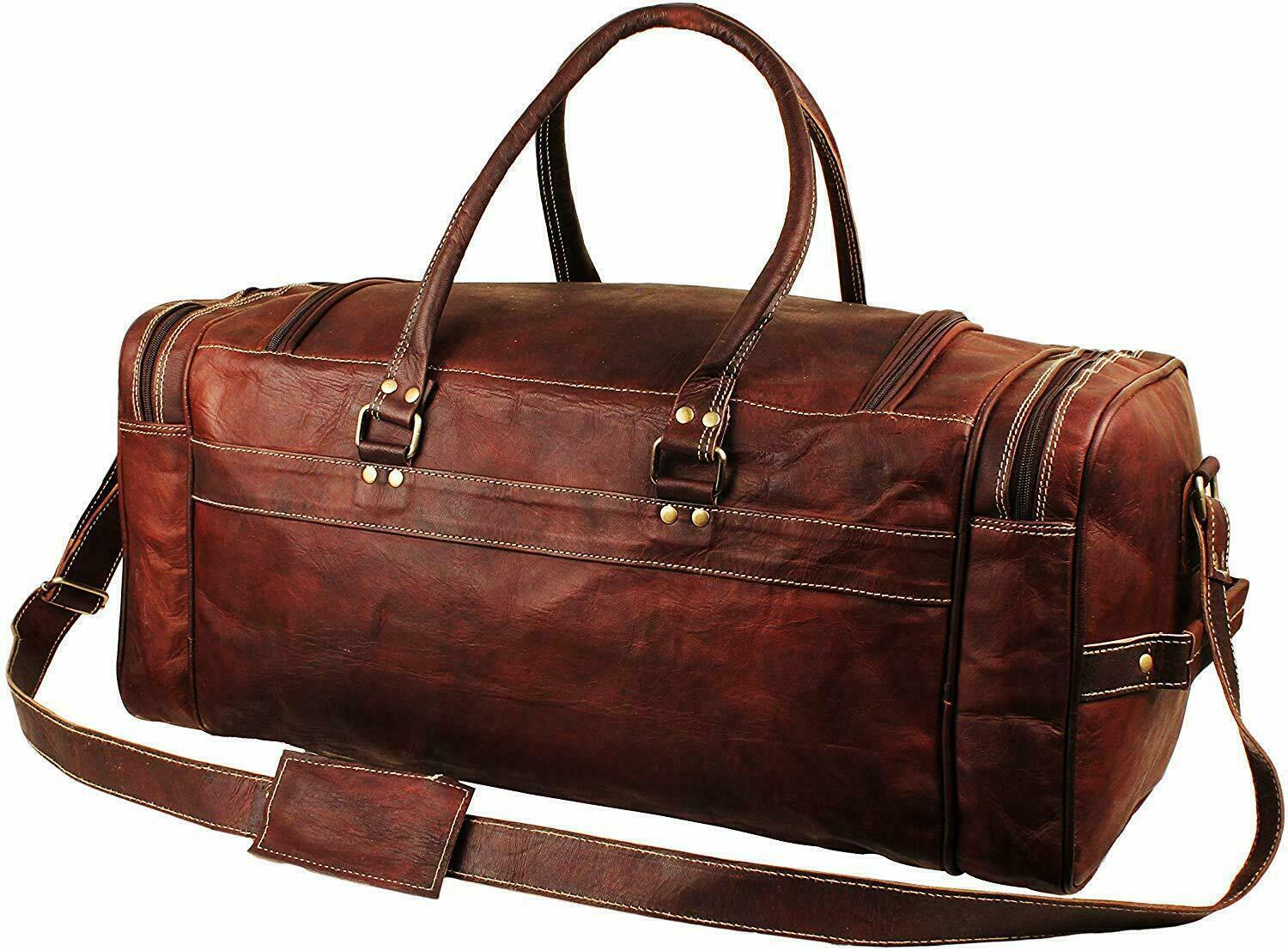Extra Large Genuine Leather Travel Bag for Men