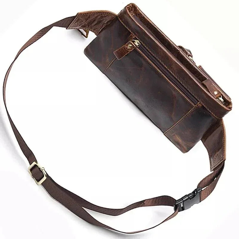Leather Belt Bag for Men Genuine Leather Waist Chest Bag