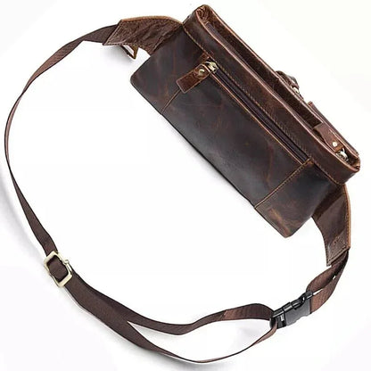 Leather Belt Bag for Men Genuine Leather Waist Chest Bag