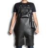Black Leather Apron with Pockets for Workshop and BBQ