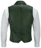 Green Leather Vest Men – Genuine Sheepskin Biker Vest
