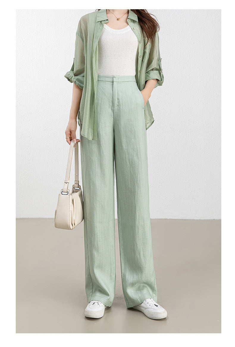 Women linen pants for office and travel