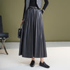 Leather maxi skirt with belt