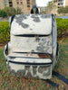 grey white cowhide backpack real hair leather bag