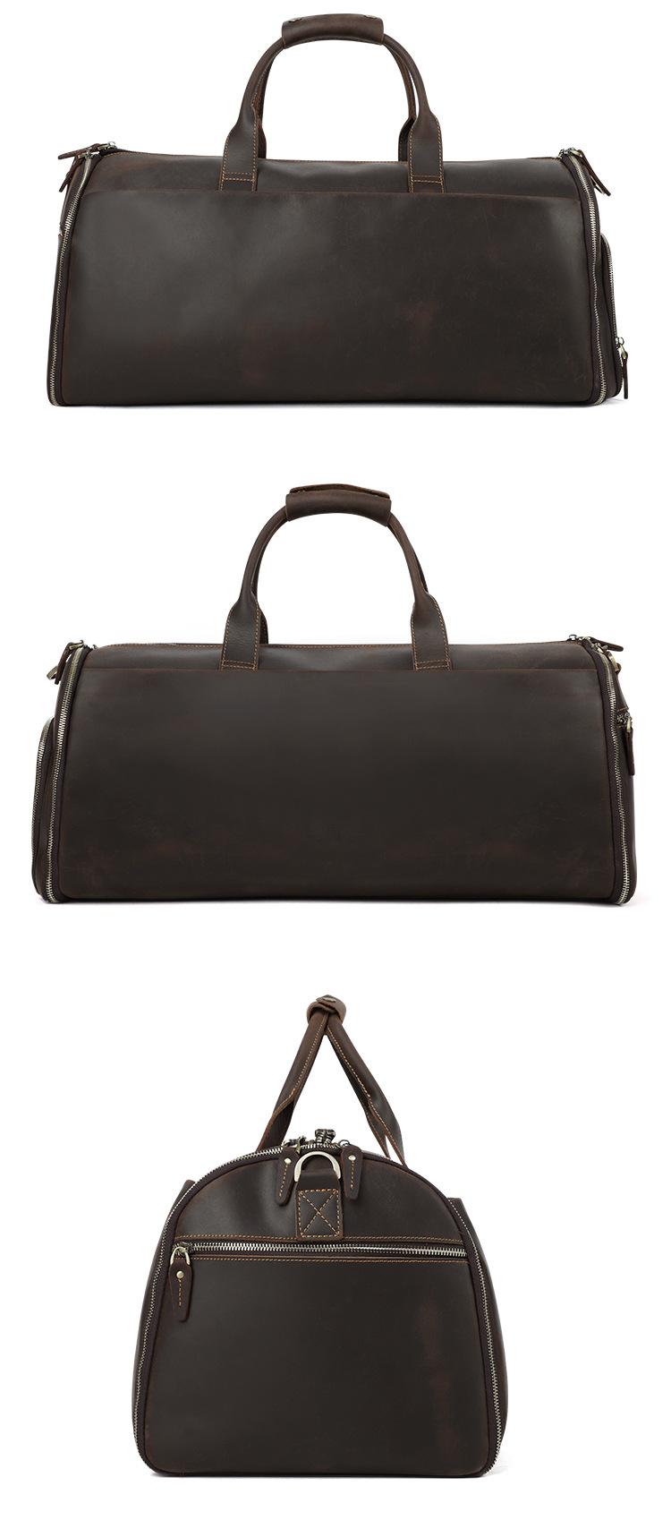 Leather Garment Duffle Bag Carry-On for Men