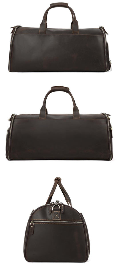 Leather Garment Duffle Bag Carry-On for Men