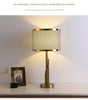 Modern scandinavian brass fabric table lamp