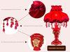 Red victorian wedding table lamp with beads