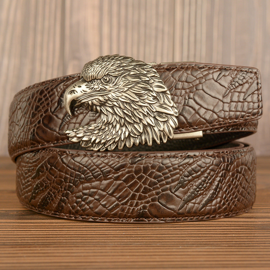Men’s Full Grain Leather Belt with Eagle Buckle