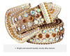 American retro punk rhinestone western belt