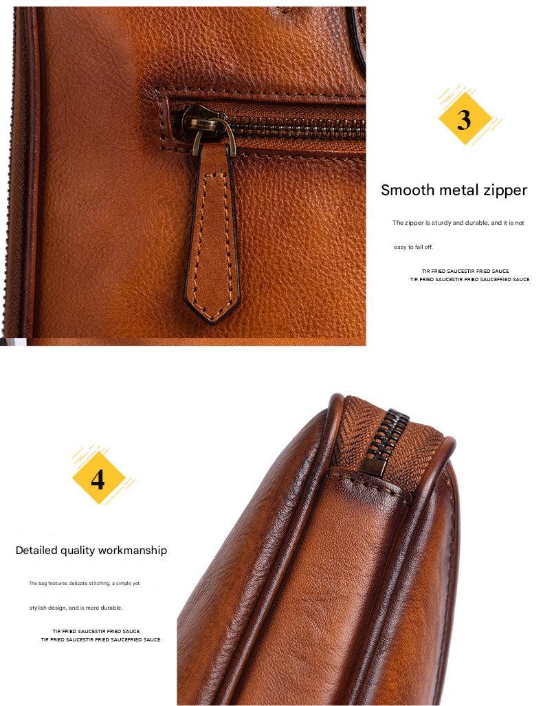 Vintage leather messenger bag for men office travel