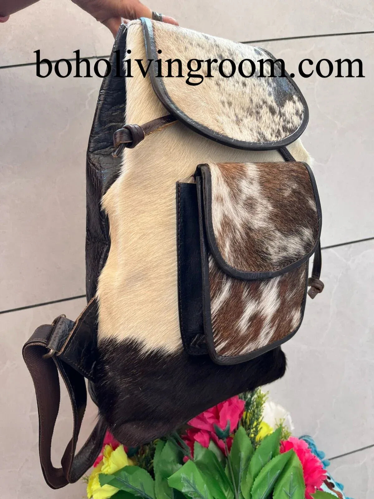Cowhide Backpack Purse Leather Hair On Hide