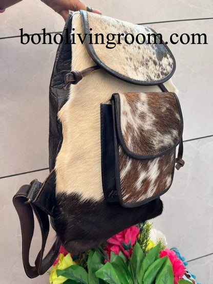 Cowhide Backpack Purse Leather Hair On Hide