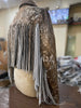 Real Cowhide Jacket Womens Tan Grey Hair On Hide Western Jacket