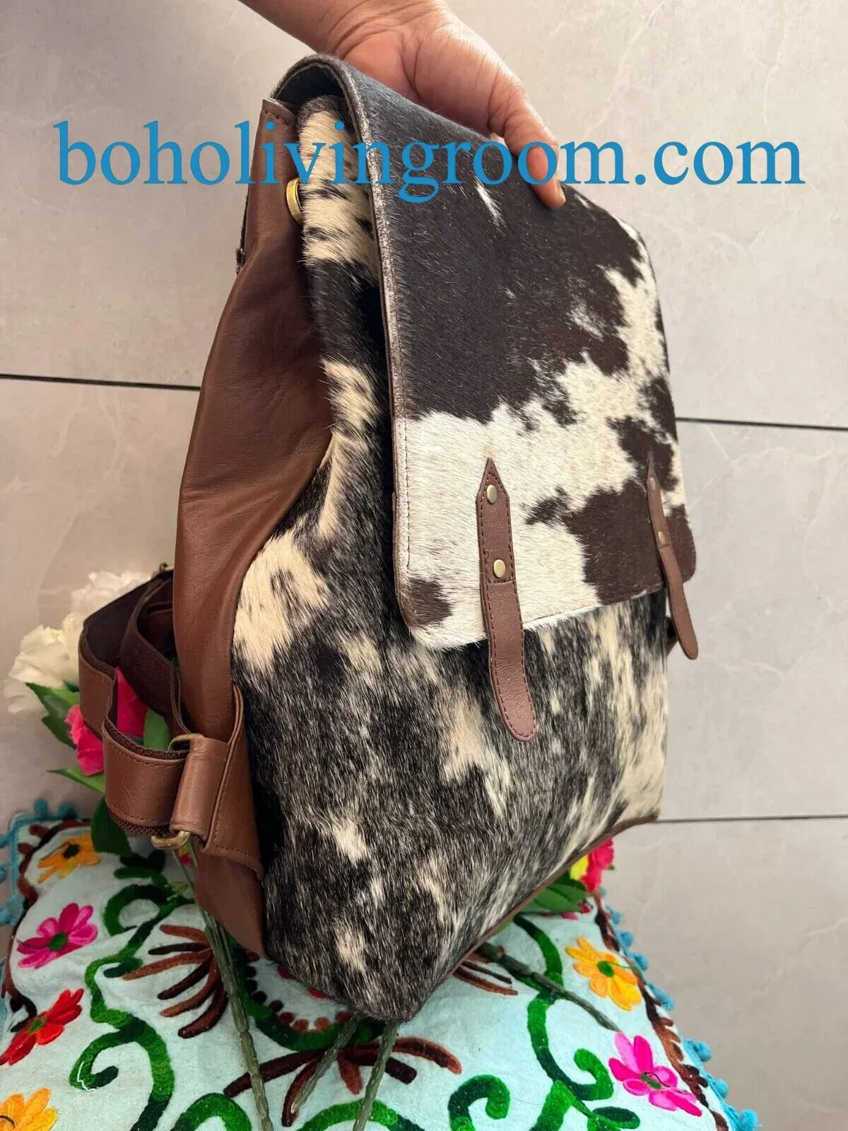 Cowhide Purse Backpack Hair On Hide Leather Cowhide Backpack