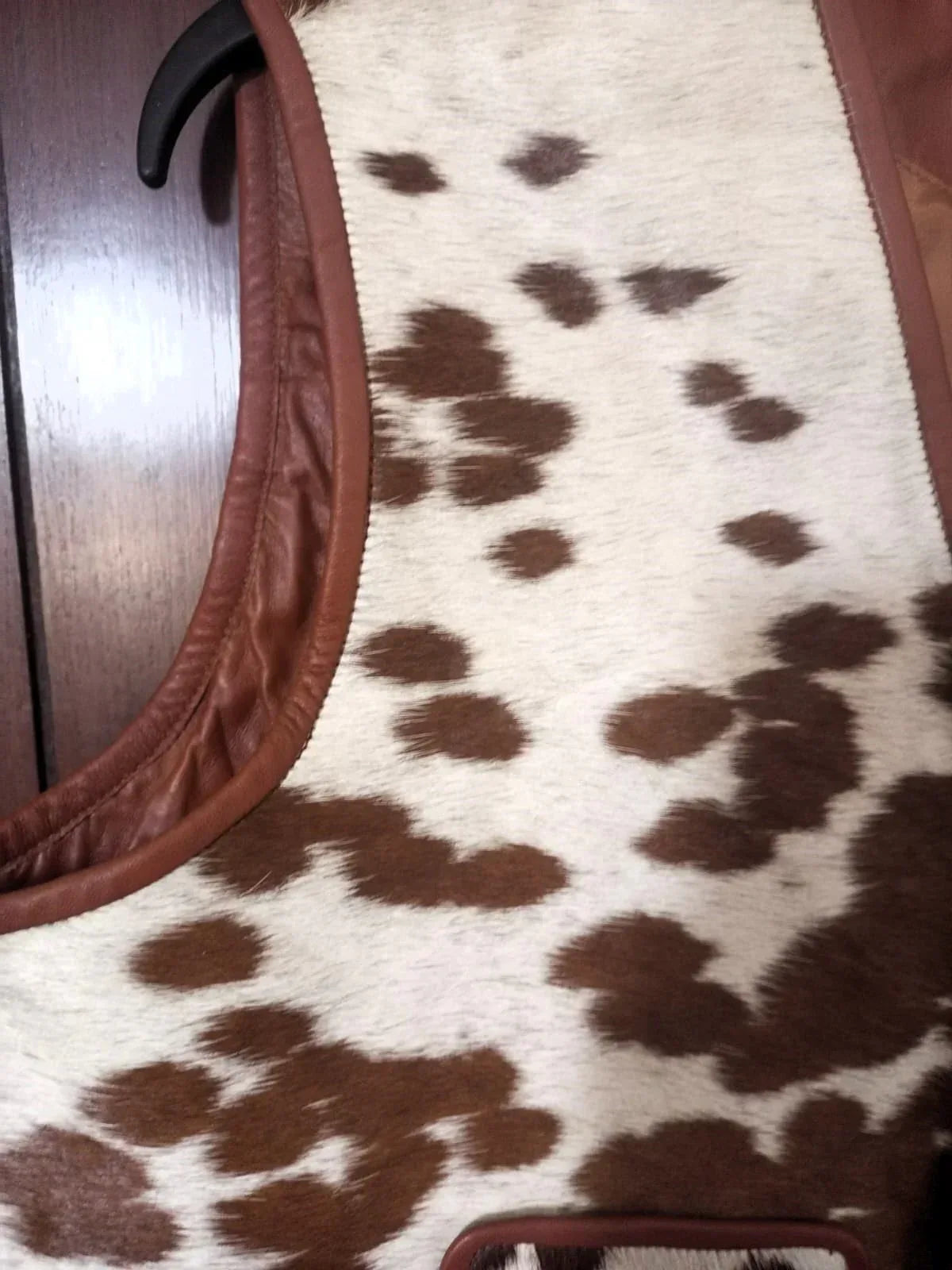 Men's Cowhide Vest Hair On Cow Skin Vest Set