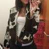 Women tricolor cowhide jacket real hair on hide cow print