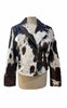 cowhide jacket black white motorbike design