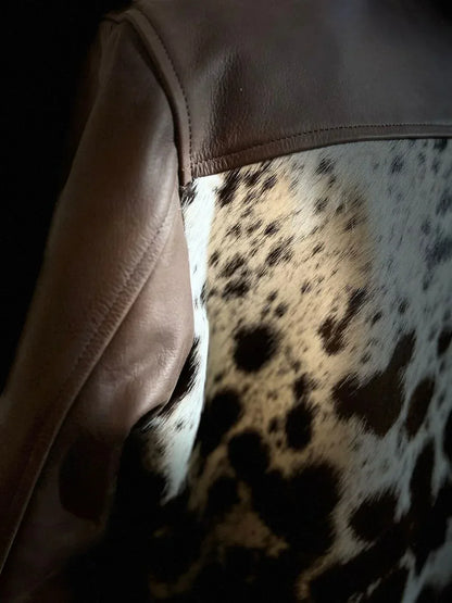 Real Cowhide Jacket Womens Hair On Hide Leather