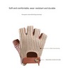 Half finger leather driving gloves