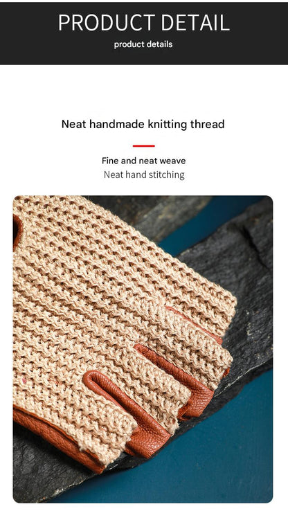 Half finger leather driving gloves