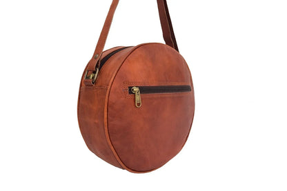 Leather sling crossbody bag messenger style