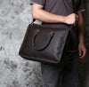 Handmade leather messenger bag for men