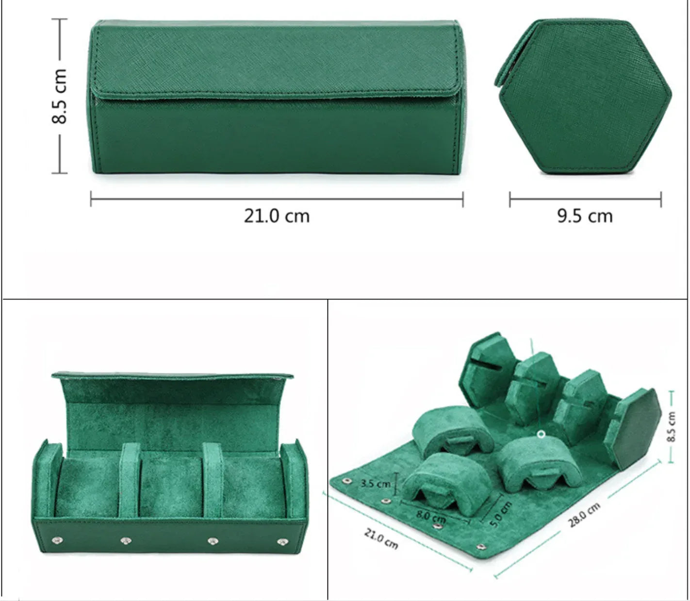 3 slot watch box for men leather travel watch case