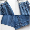 Blue High Waist Maxi Denim Skirt Without Slit