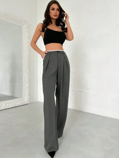 Women Wide Leg Suit Pants