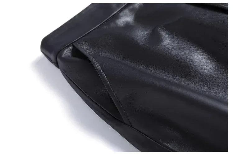 Women Leather Pants High Waist Harem Fit