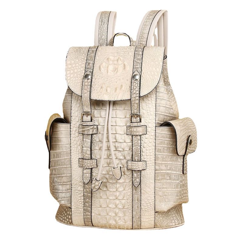 Men genuine crocodile leather backpack 3