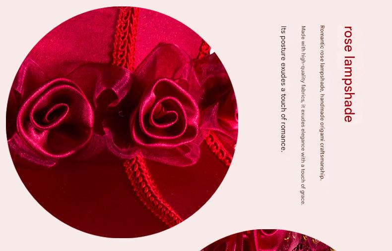 Red victorian wedding table lamp with beads