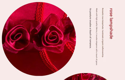 Red victorian wedding table lamp with beads