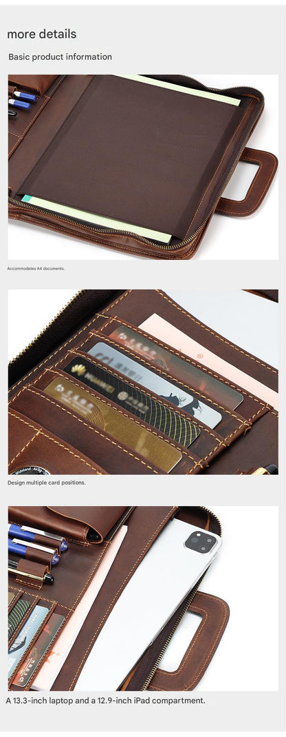Leather Organizer 13.3-Inch Business Portfolio Case