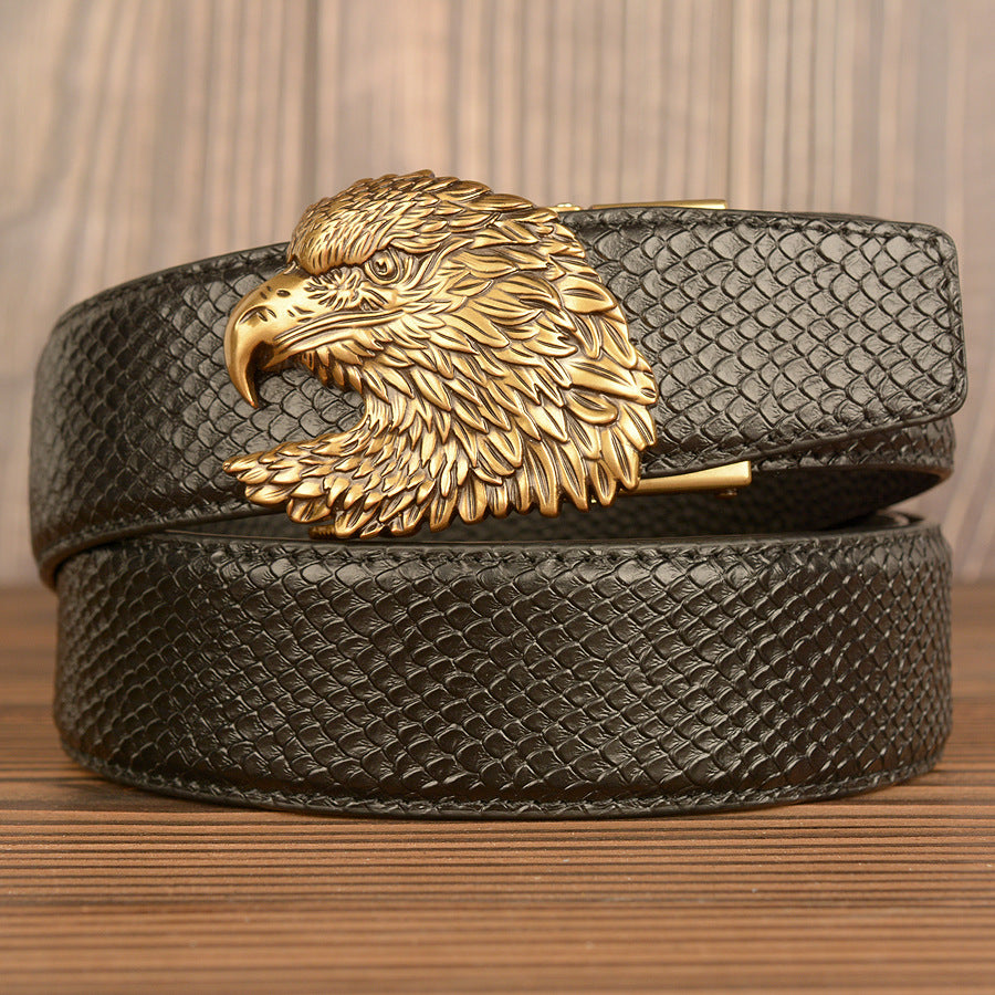 Men’s Full Grain Leather Belt with Eagle Buckle
