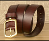 Men’s Genuine Cowhide Leather Belt with Copper Buckle