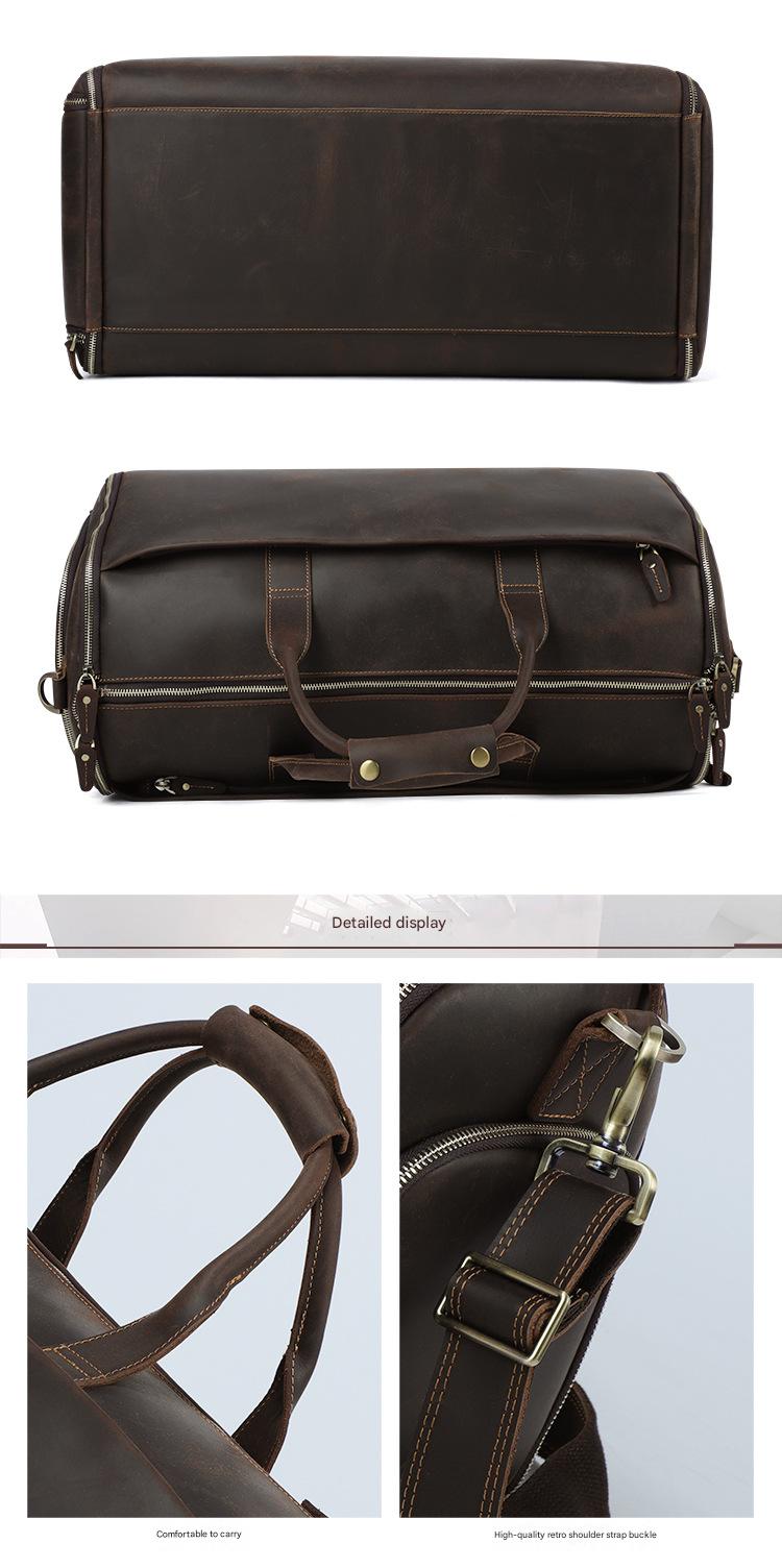 Leather Garment Duffle Bag Carry-On for Men