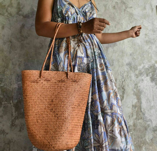 Borneo Rattan Tote Purse Handmade in Indonesia