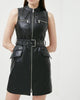 sleevless womens leather dress