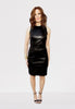 leather pencil midi dress