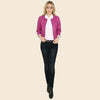 genuine leather women fitted jacket