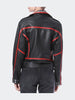 women studded leather jacket moto