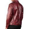 men red waxed leather jacket biker