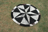 round patchwork cowhide rug