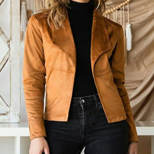 Women's Vintage Brown Suede Leather Jacket