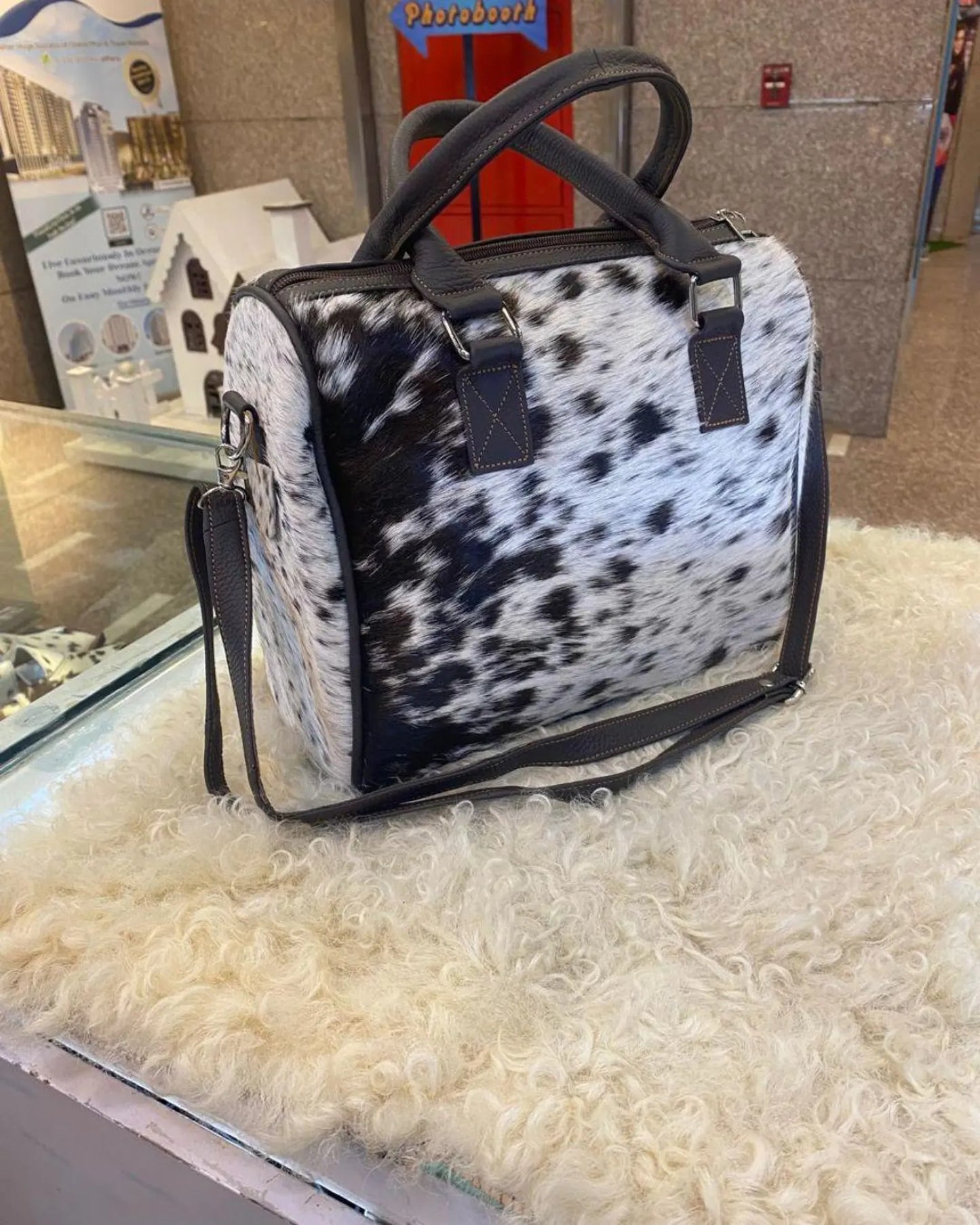 Cowhide Purse Hair-On Pony Skin Handbag