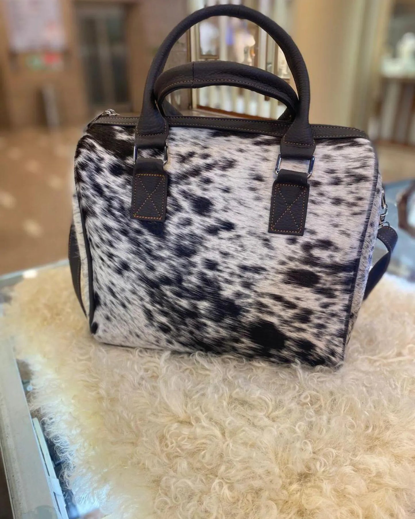 Cowhide Purse Hair-On Pony Skin Handbag