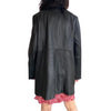Women’s Black Leather Trench Coat Classic Buttoned